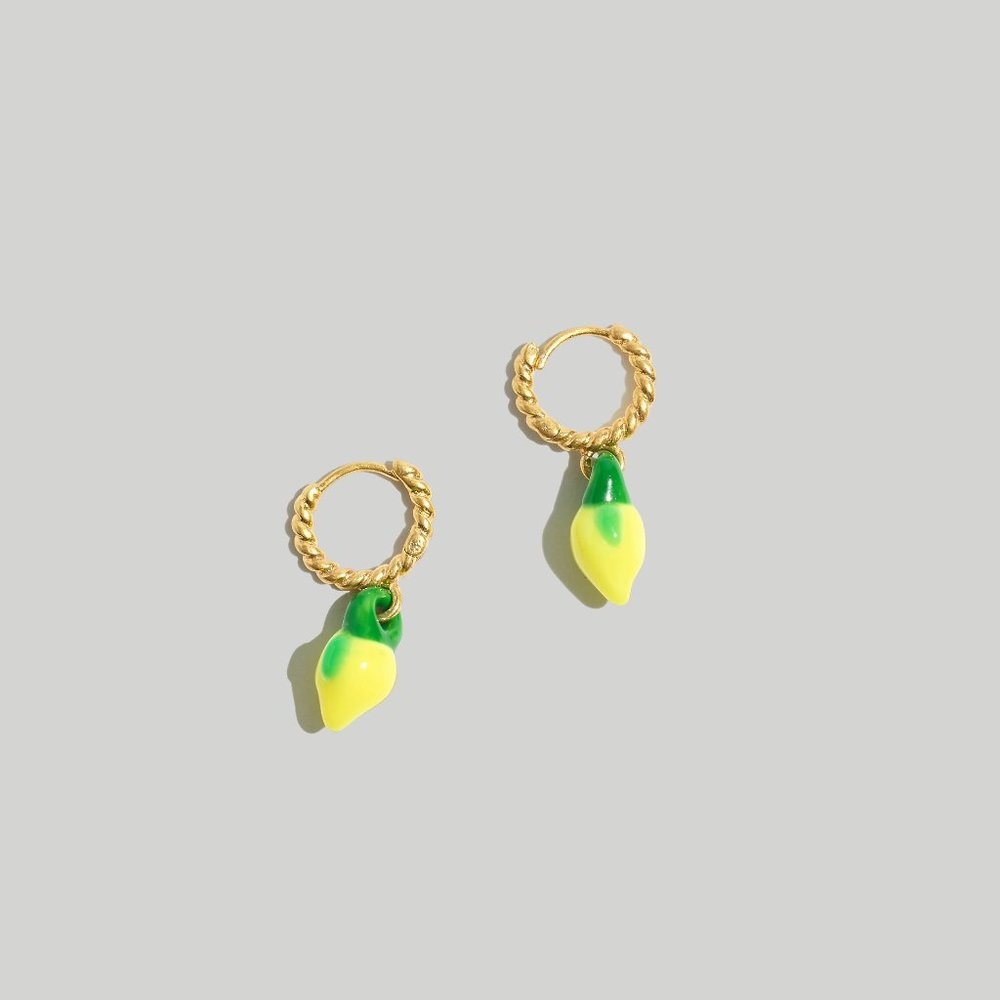 [NWT] Madewell Lemon Huggie Hoop Earring in Gold
